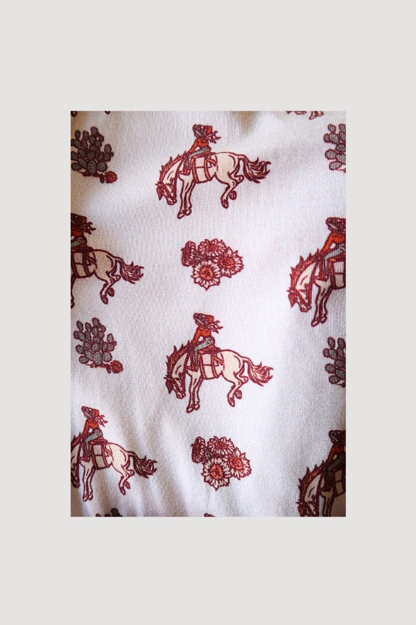(PREORDER JULY) Convertible Two-Way Ruffled Zipper One Piece | Retro Cowgirl
