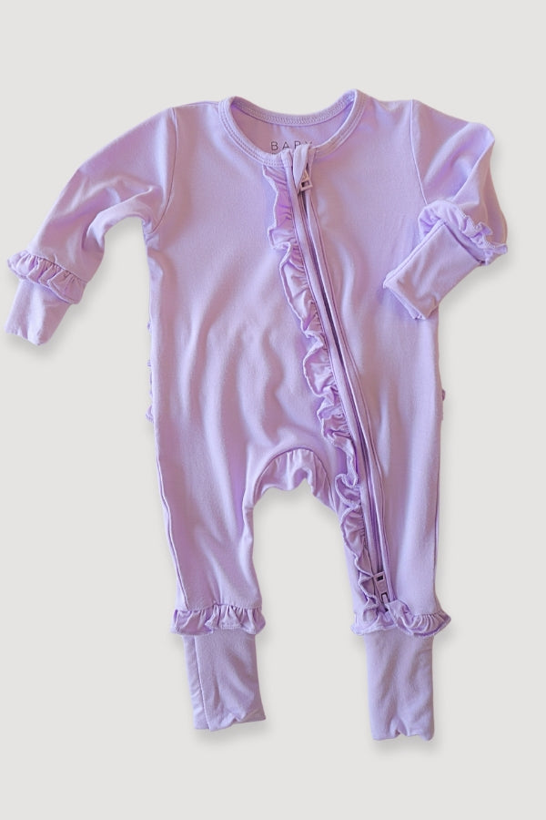 Convertible Two-Way Ruffled Zipper One Piece | Lavender