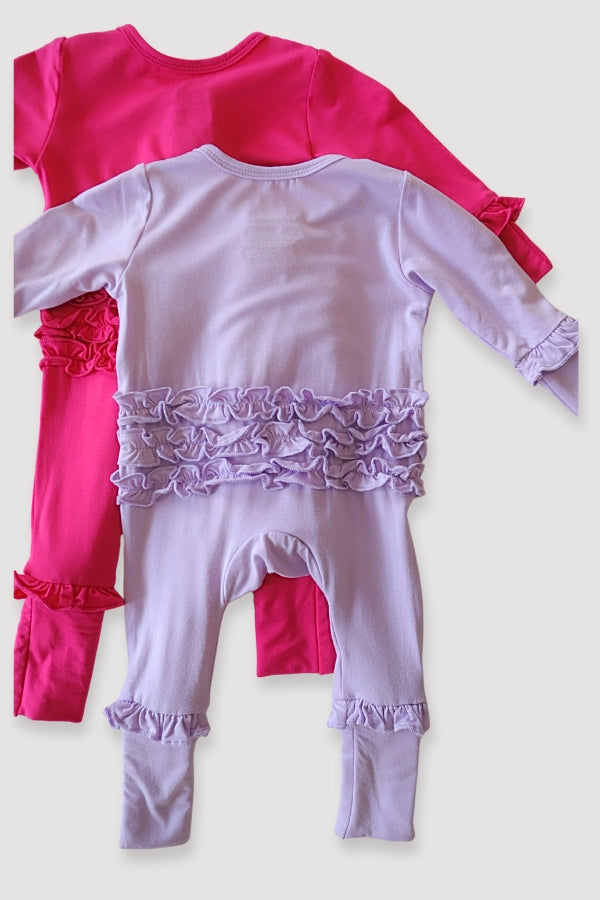 Convertible Two-Way Ruffled Zipper One Piece | Lavender