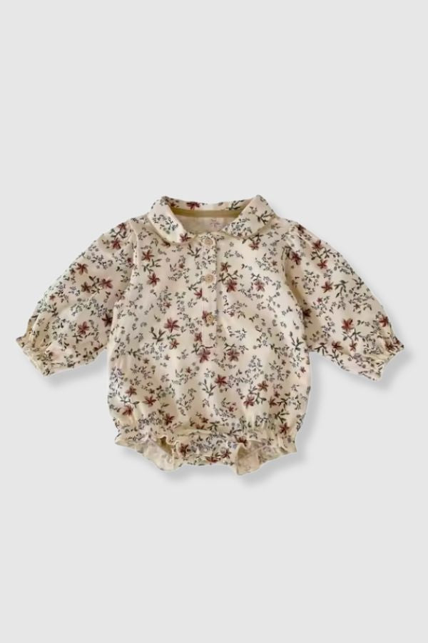 100% Cotton Coastal Floral Bubble - Cream