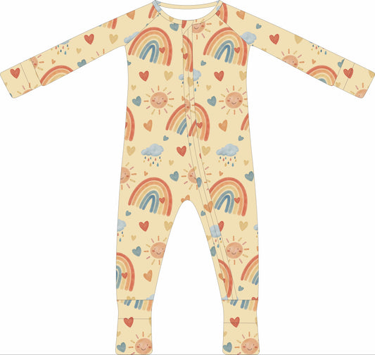 (PREORDER) Convertible Two-Way Ruffled Zipper One Piece | Sunshine & Rainbows