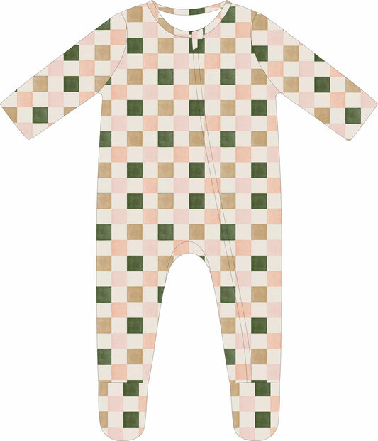 (PREORDER MARCH) Bamboo Loungewear | Pink & Green Check