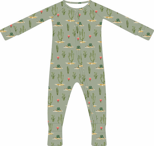 (PREORDER) Convertible Two-Way Ruffled Zipper One Piece | Cactus