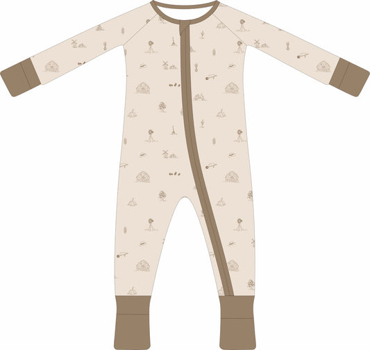 (PREORDER) Convertible Two-Way Ruffled Zipper One Piece | Simple Farm