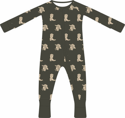 Convertible Two-Way Ruffled Zipper One Piece | Camo Cowboy