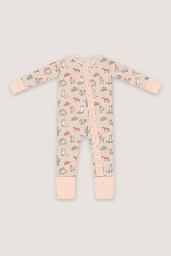 (PREORDER MARCH) Bamboo Ruffle Loungewear | Cactus Cowgirl