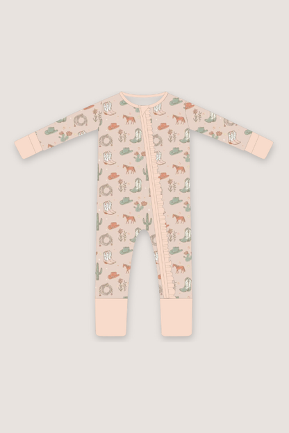 (PREORDER MARCH) Bamboo Ruffle Loungewear | Cactus Cowgirl