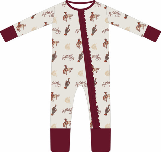 (PREORDER) Convertible Two-Way Ruffled Zipper One Piece | Howdy Cowgirl